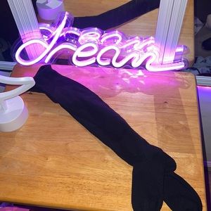 Plain black over the knees socks